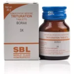 SBL Homeopathic Trituration Borax 3X Tablet For Mouth sores, Reduces White Discharges