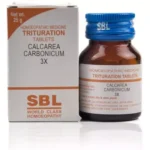 SBL Homeopathic Trituration Calcarea Carbonicum 3X Tablet 25gm For Gland Swelling, Hernia, Polyps
