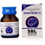 SBL Homeopathic Ginko Biloba 1X Tablet 25gm For Improves Blood Circulation in Brain, Improves Memory, Relieves weakness