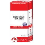 BJain Mercurius Cynatus Liquid Dilution (30ML) For Mouth Ulcers, Bleeding, Vomiting, Leathery Tongue, Albuminuria