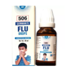 German Homeo Care & Cure Flu Drops 506 (30ml) For Sore Throat, Body Ache, Dry Cough, Lowers Mild to High Temperature