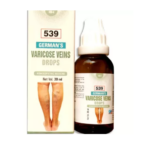 German Homeo Care & Cure Varicose Veins 539 (30ml) For Inflammation, Pain Swelling in Nerves of Legs, Blocked Vein