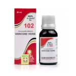 REPL Dr. Advice No 102 (Varicose Veins) (30ml) For Inflammation & Dilation of the Veins with Ulcers, Pain in Legs