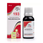 REPL Dr. Advice No 193 (Pneumoniacin) (30ml) For Lung Inflammations, Lowers Mild to High Temperature, Cough & Chillness, Shortness Of Breath