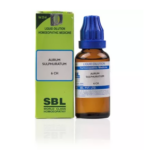 SBL Aurum Sulphuratum Dilution (30ml) For Blocked Nose, Red Nostrils, Swollen Glands, Nipples Crack, Painful Breast