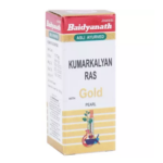 Baidyanath Kumar Kalyan Ras (Swarna Moti Yukta) (10 Tablets) For Mild To High Temperature, Cough, Jaundice, Asthma, Indigestion, Diarrhea in Children