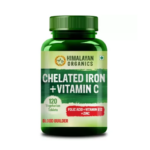 Himalayan Organics Chelated Iron With Vitamin C (120 Veg Tablets) For Maintains Haemoglobin & Reduces Anaemia